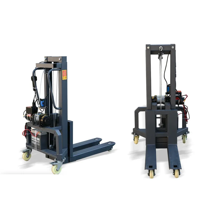 Portable Stacker Equipment Handling Forklift 300kg Self Loading Fork Lift Elevator Electric Hoist for Material Handling 0.5 Ton+1 600 mm+CTY-03