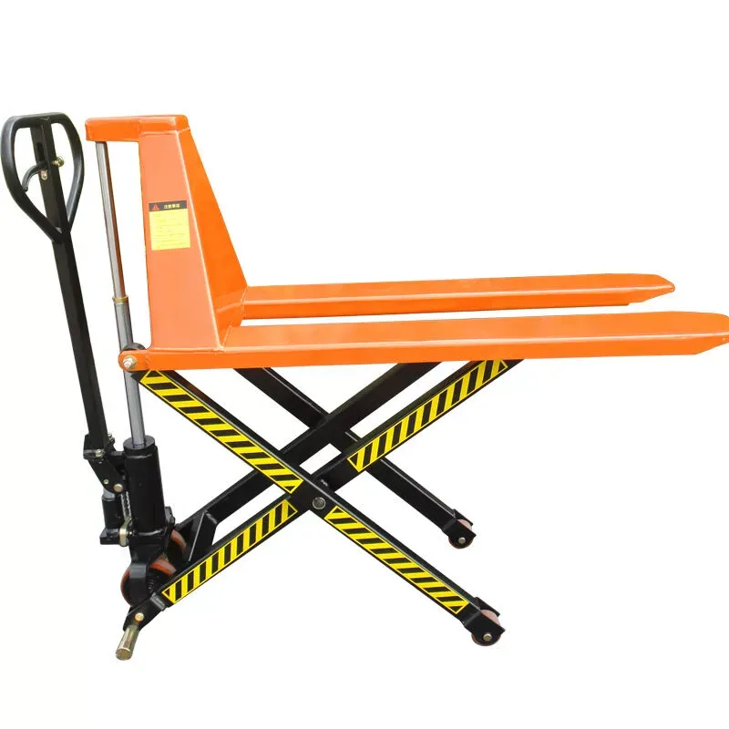 1000kg Hand Hydraulic Truck Scissor High Lift Pallet Forklift Manual Scissor High Lift Pallet Truck 800mm+1 Ton+JT-2.0T
