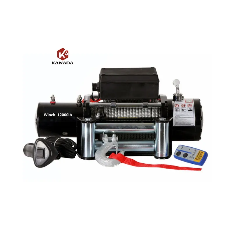 China Wire Rope Pulling 12000 lb Cable Winches Electric Car 12v Electric Winch Dc Winches+2000LB(907.18kg)