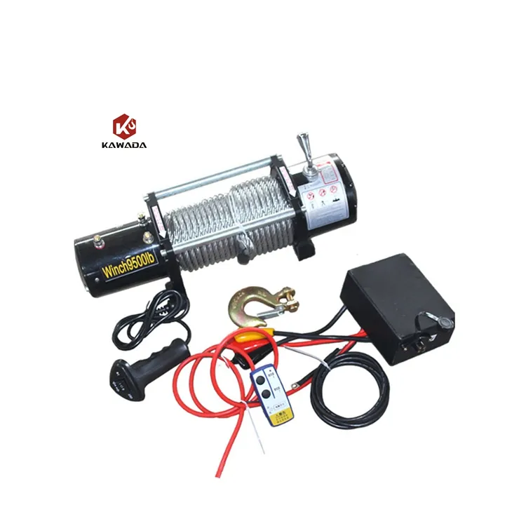Electric Strap Winch 12V 24V 48V 9500 lb 9500 Lbs 9500lbs Electric Motor Lift Winch Electric Winch 24 Volt Dc Winches+2000LB(907.18kg)