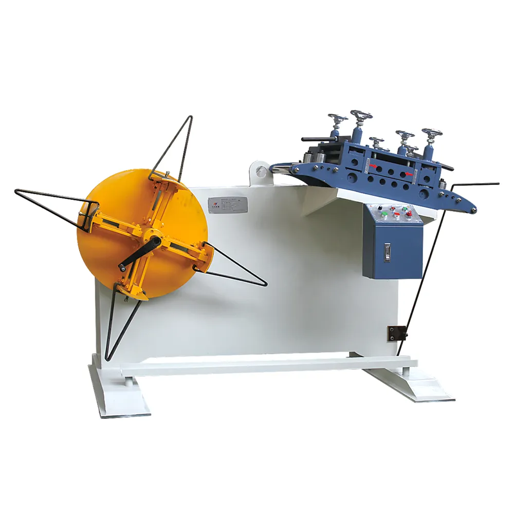 Compact Metal Strip Decoiler and Straightener Machine 2 in 1 Power Press Line GO-200