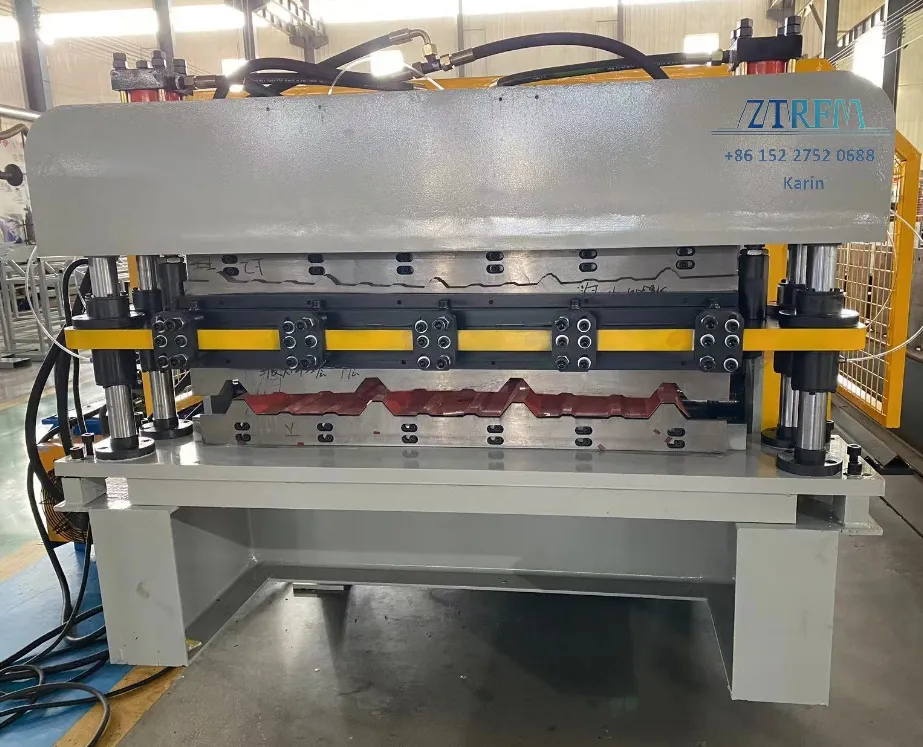 Double Layer Trapezoidal RIB Metal Roof Wall Panel Tile Roll Metal Roof Forming Machine+7.5kw+30 m/min