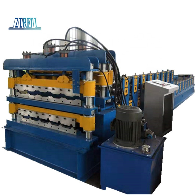 Corrugated and Trapezoidal Double Layer Roof Sheet Roll Forming Machine