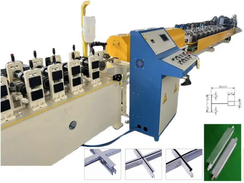 Automatic Ceiling T Grid Roll Forming Machine Main T Bar & Cross T Grid Machine Up to 40 m/min+ZTRFM Cross Tee Roll Forming Machine Ceiling T Grid Roll Former+600mm