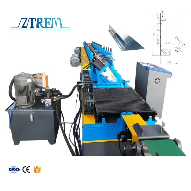 ZTRFM Metal V Profile Roof Flashing Iron Agle Making Steel Drip Edge Roll Forming Machine 0-45m/min or faster+DP-1+customized