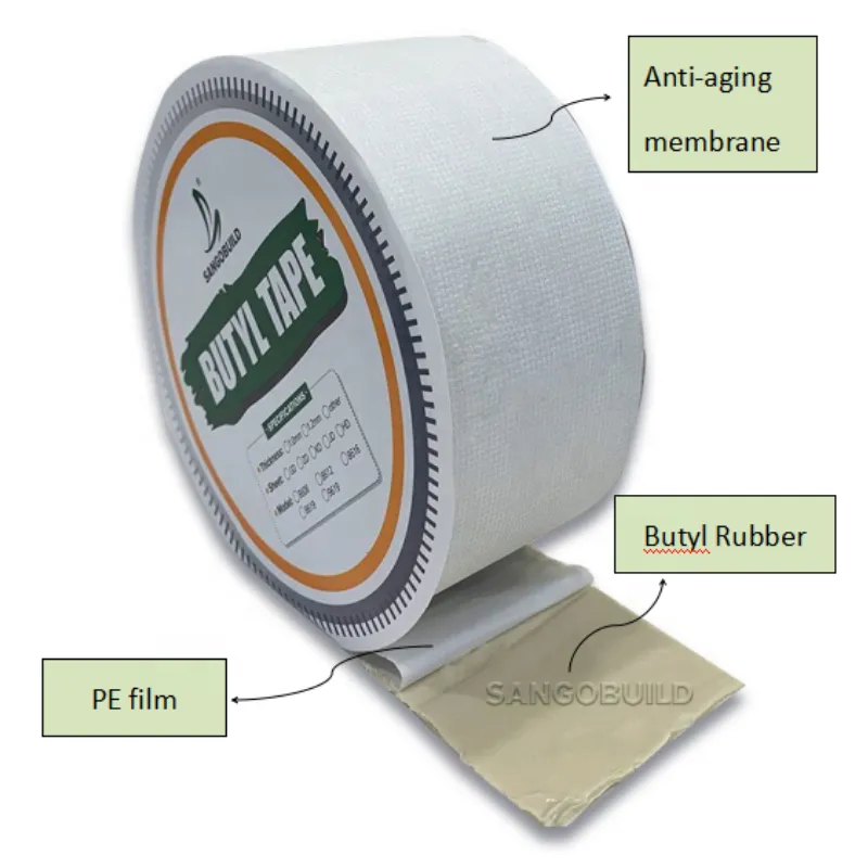 Outdoor Waterproof Tape for Leaking Pipes Aluminium Foil Butyl Rubber Waterproof Tape 1.0mm