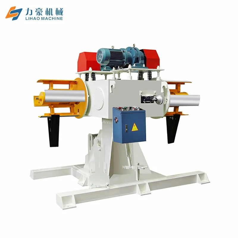 LIHAO High Capacity Automatic Hydraulic Double Head Uncoiler High-Power Motor 20 M/Min Feeding Speed for Large-Scale Metal DBMT-300(unilateral0.8T/Non-powered)