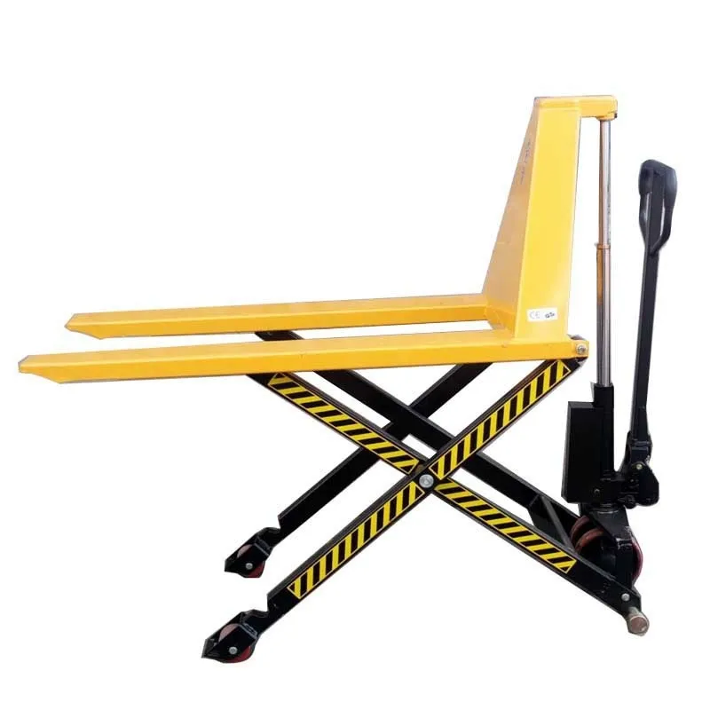 High Lift Hydraulic Hand Scissor Lift Pallet Truck Manual Hydraulic Truck Forklift Small Lifting Trolley 1T 1150 mm+685 mm+800mm+1 Ton