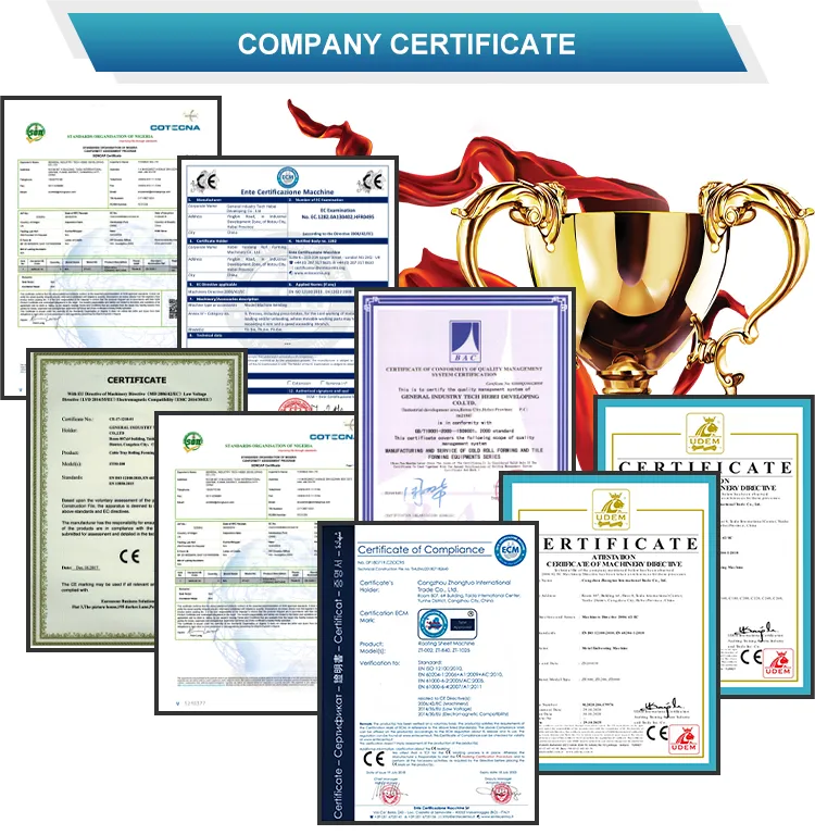 Company certificates: CE, ISO 9001, SONCAP, UDEM