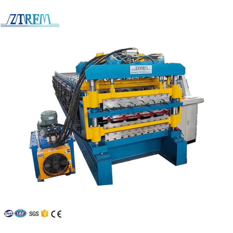 ZTRFM High Quality Glazed Trapezoid Corrugated Three Layer Roll Forming Machine Roofing Sheet Machine Roll Forming 13kw