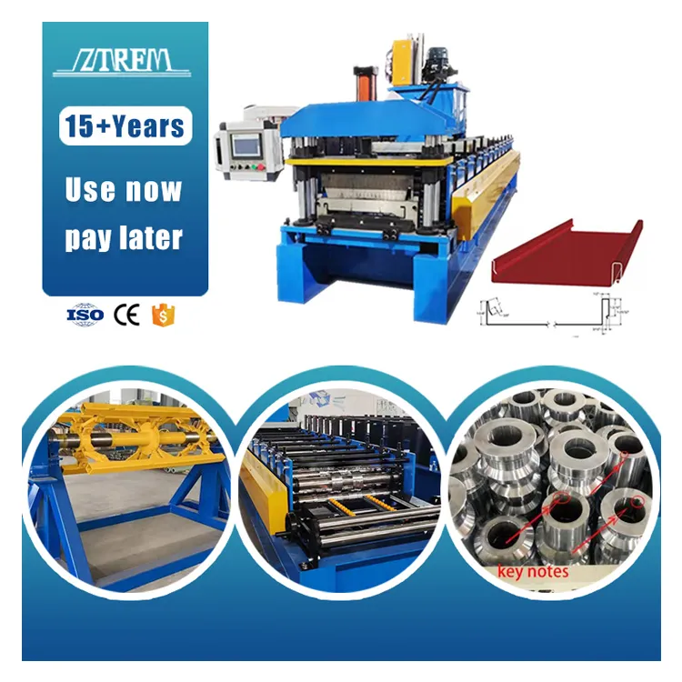 High Quality Custom Standing Seam Forming Machine Color Steel Standing Seam Roll Forming Machine 20 m/min+High Quality Custom Standing Seam Forming Machine Color Steel+5.5 kw
