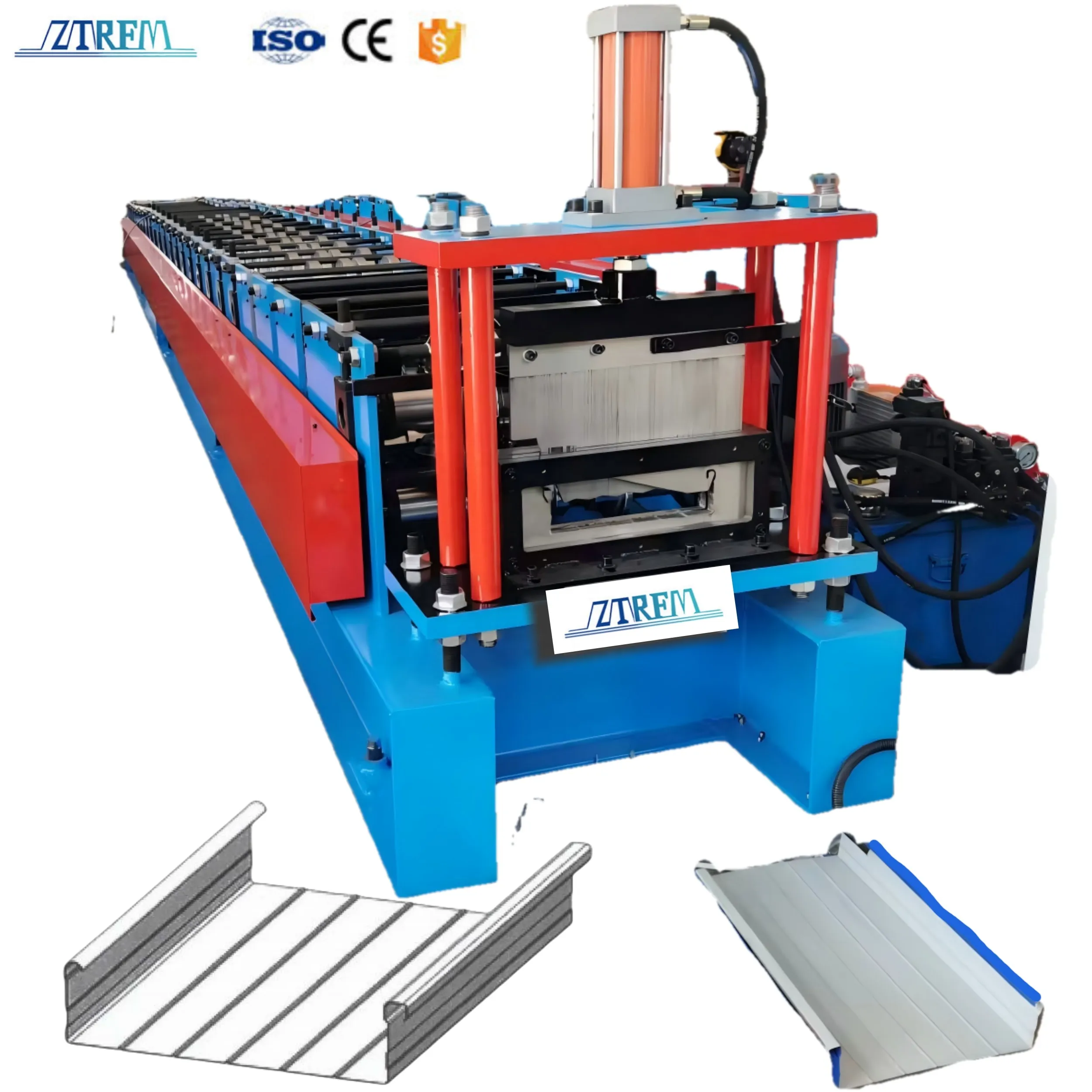 North America Aluminum Soffit Panel Roll Forming Machine Roof Pan Stand Seam Roll Forming Machine ZTRFM USA Aluminum Soffit Panel Roll Forming Machine+11KW+30 m/min