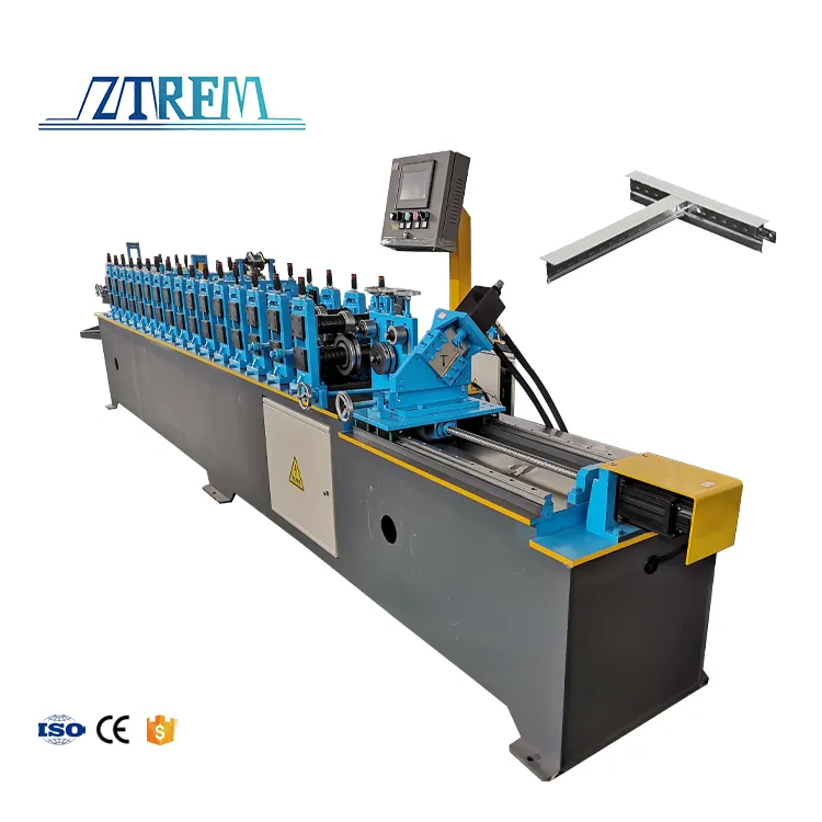 Hot Selling Ceiling Tee Grid Forming Machine t Cross t Wall t bar Roll Forming Machine to Algeria 15kw