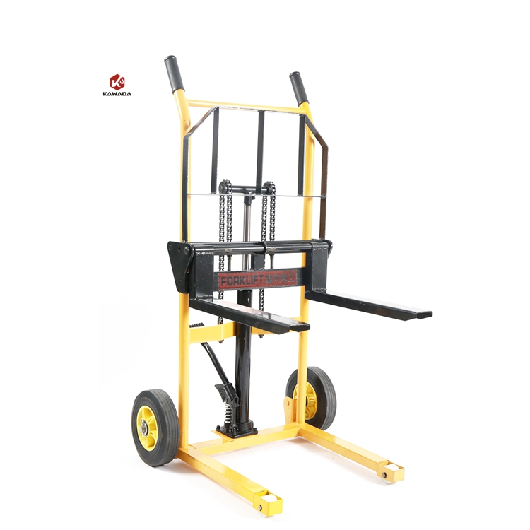 China Hot Sale Mini Type 0.5t 500kg 1000kg Hand Manual Operated Stacker Hydraulic Pallet Truck Forklift