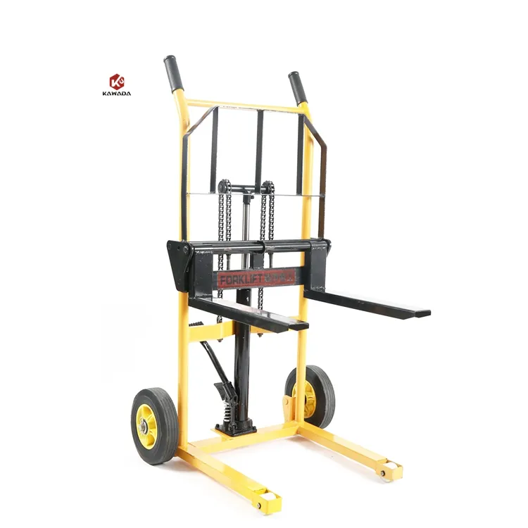 China Hot Sale Mini Type 0.5t 500kg 1000kg Hand Manual Operated Stacker Hydraulic Pallet Truck Forklift CTY-01+1 600 mm+1 Ton