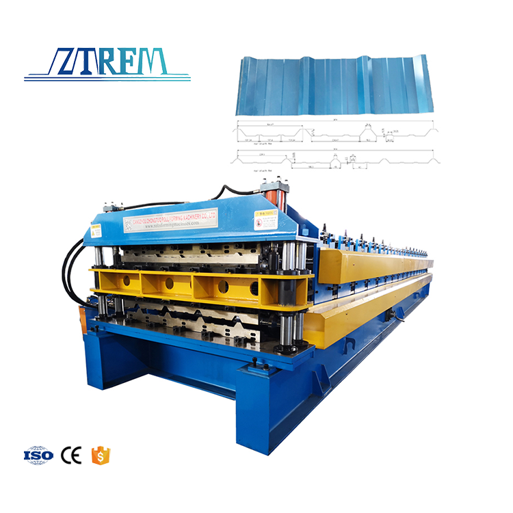 Factory Direct Sale Double Layer Roof Panel Roll Forming Machine Double Deck Colored Steel Gear Bearing High Productivity CE