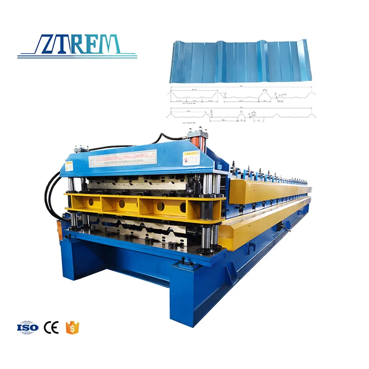 Double Layer Roof Panel Roll Forming Machine Colored Steel Double