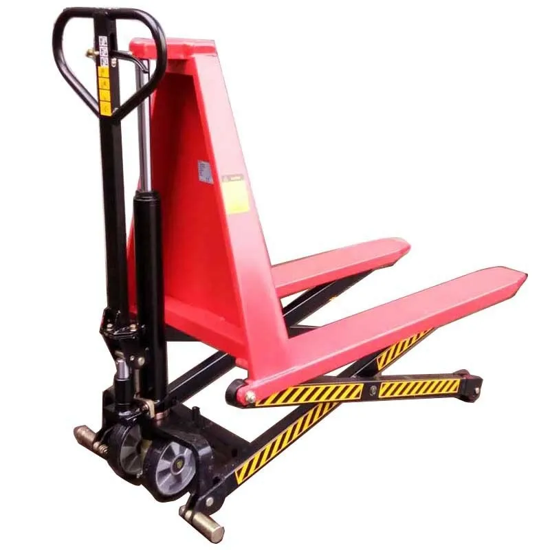 1000kg Hand Hydraulic AC Pump Truck 0.8M Manual Scissor High Lift Jack Pallet Truck Blue+hand pallet truck+pu wheels