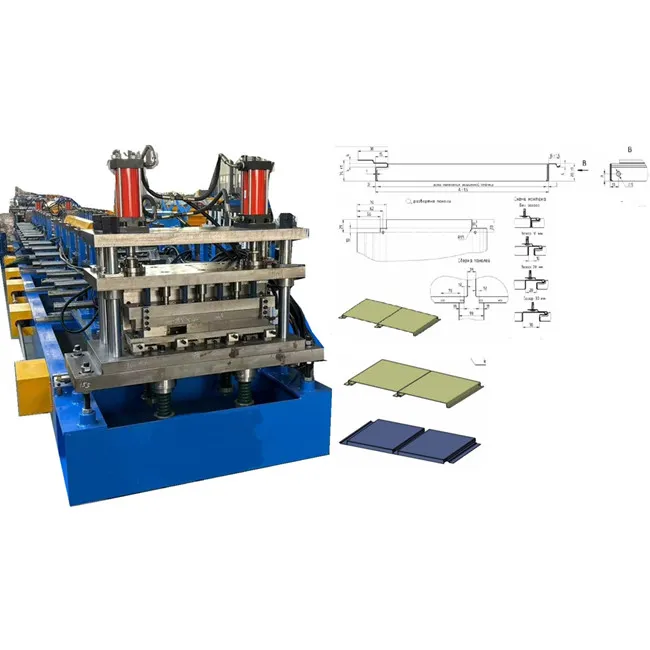 Adjustable Width Steel Wall Cladding Profile Making Machine Motor Engine Gear Bearing High Productivity Multi-Voltage 15 m/min+Wall Cladding Machine+5.5KW