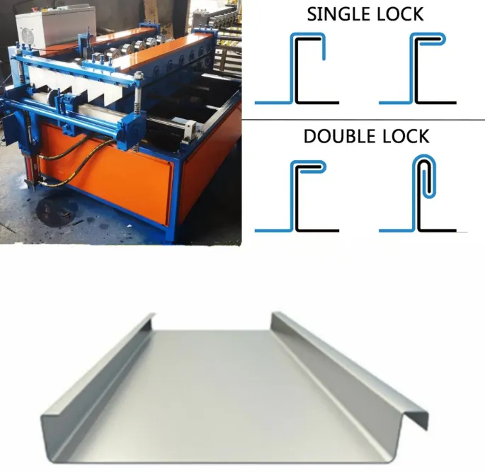New Portable Standing Seam Machine with Motor & Bearing Imported PLC Control Steel Roof Tile Seamer Machine 30 m/min+Automatic Standing Seam Making Machine+5.5kw