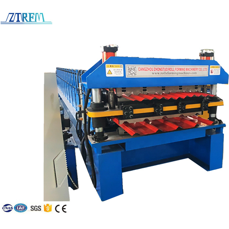 Double Layer Colored Steel Glazed Roof Sheet Roll Forming Machine with Motor Gear & Bearing High Productivity CE ISO Certified