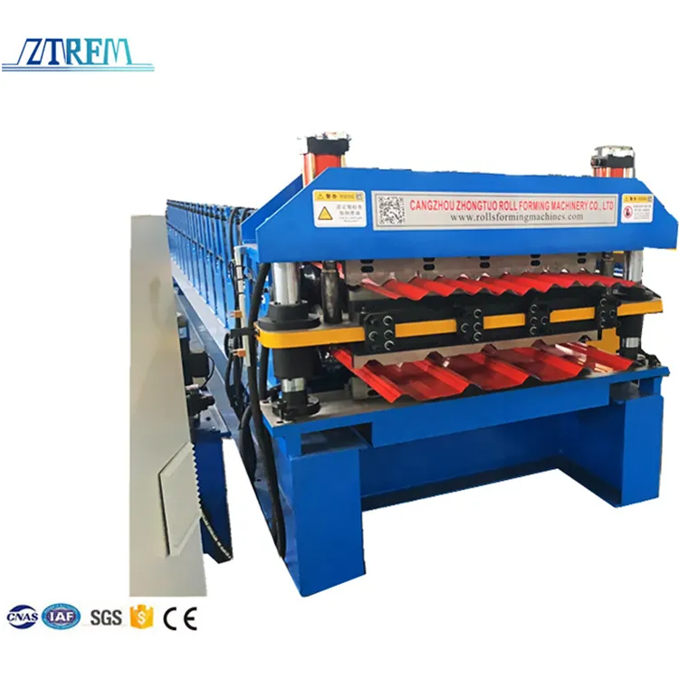 Double Layer Colored Steel Glazed Roof Sheet Roll Forming Machine