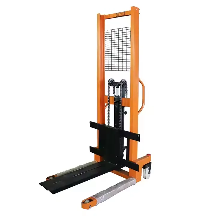 Manual Reach Stacker Price Chinese Forklift 1t 1.6m Provided Manual Pallet 500kg Hydraulic Stacker 0.5 Ton+900 mm+520 mm+195 mm