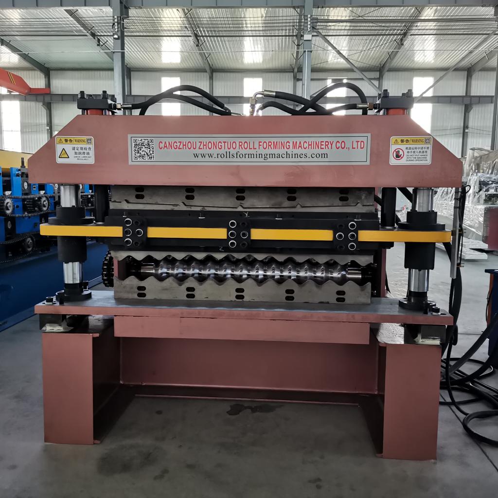 High-Speed Double Trapezoidal Roof Roll Forming Machine Ibr Ag Panel Core Motor Component for Sheet Metal Roof Making
