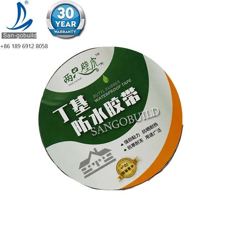 Sangobuild High Quality Aluminum Foil Butyl Rubber Waterproof Roof Tape Sealing Repair Roof Butyl Tape Zhejiang, China+More Than 5 Years+SAN-GOBUILD+SGB8608+Butyl Tape
