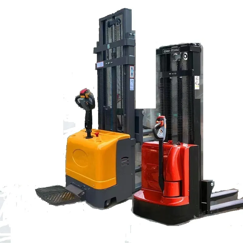 1.5Ton 2Ton 1.6-3.5meters Electric Pallet Stacker With Charger Battery Small Space Lift Height With Adjustable Leg Forklift 2500 mm+JT-3+2 Ton