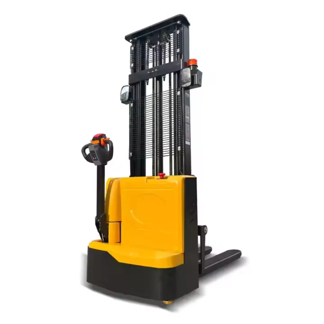China 1.5T 2.5M 3M 3.5M Full Electric Walkie Pallet Stacker New Forklift Lead-acid Battery
