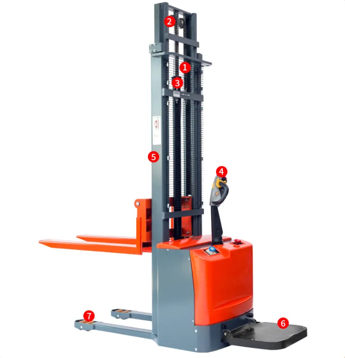 Electric Pallet Stacker Forklift Explosion-proof Small Capacity Mini Pedal Electric Forklift Lift Truck 4 Wheels 24v 700kg 1 Ton+JT01+1 600 mm