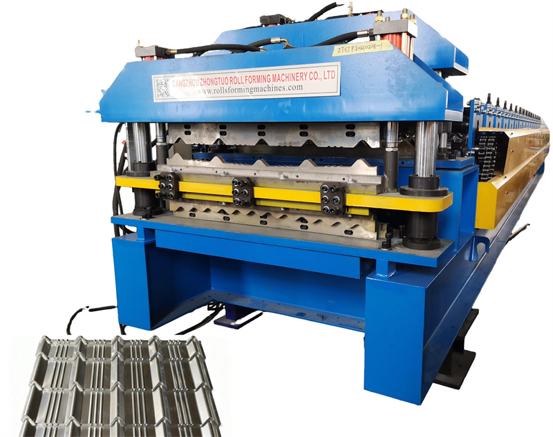 Double-Layer Corrugated Roof Glazed Tile Forming Machine Engine Motor Pump High-Accuracy 380V Roll Forming Line for Roofing