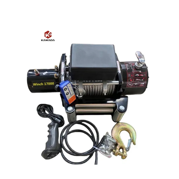 Hot Sale 17000 lb 17000 Lbs 17000lbs Remote Wireless Control Car Winch 12v Electric Winch Dc Winches+2000LB