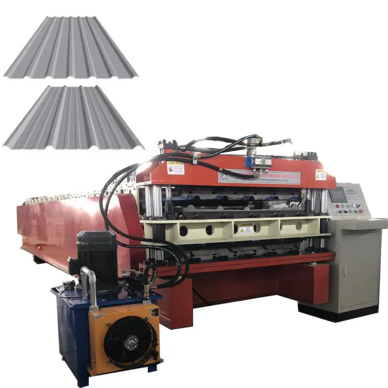 Sheet Double Layer Metal Roofing Tile Trapezoidal Roll Forming Making Machine 15 m/min+IBR+corrugated+7.5kw
