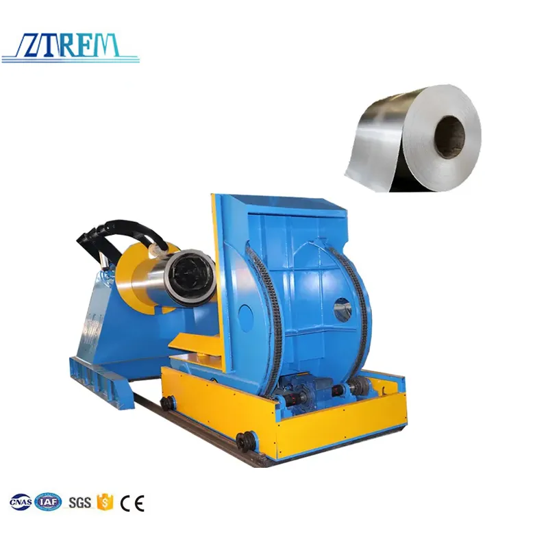 ZTRFM Full Automatic Decoiler Machine Metal Steel PPGI Hydraulic Decoiler with Coil Turn Over Loading Car