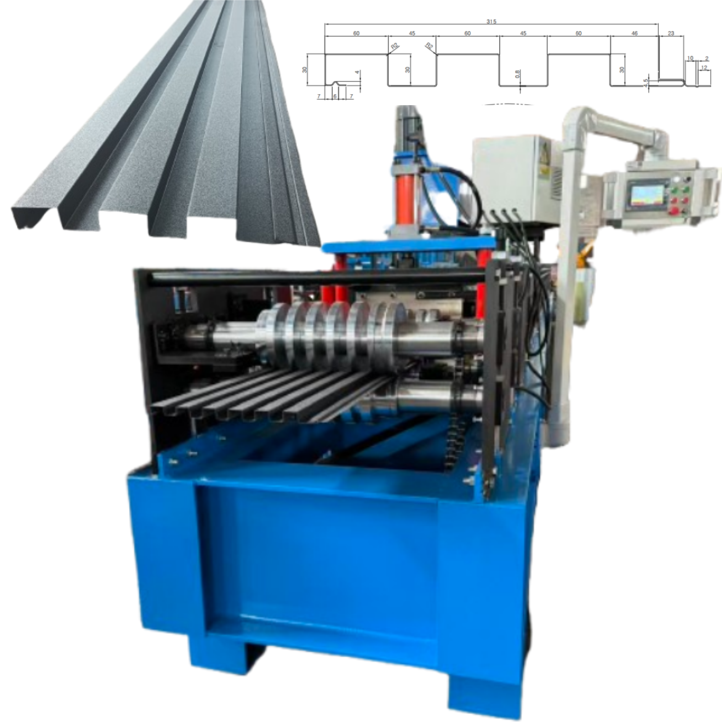 Wall Cladding Machine with PLC Delta Control System Gear & Bearing Motor Pump 380V 12-20m/min Forming Speed Easy to Operate