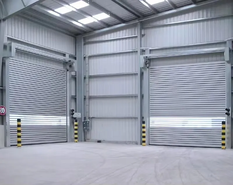 Durable Grey Metal Fast Rolling Door with Transparent Window for Storage Aluminum alloy original color
