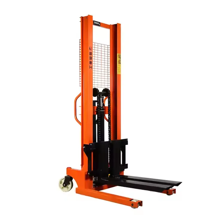 Wholesale Hydraulic Lifting Tools Pallet Forklift 1000KG Manual Adjustable Stacker 1.6m Lift Height Manual Hand Stacker 900 mm+700mm+1600MM+1 Ton
