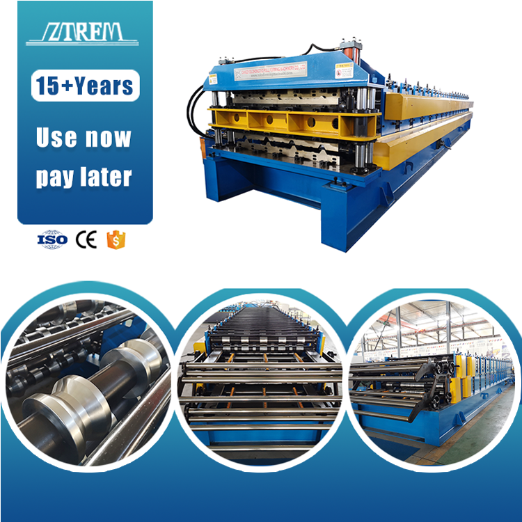 For Double Layer Double Deck Automatic Wall Sheet Making Machine with Colored Steel and Gear Transmission