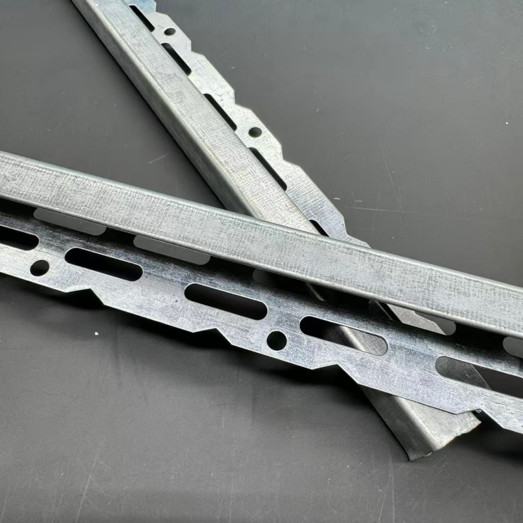 U-shaped Brushed Profile with Two Perforated Sides Designed to Finish Edges of Partition Walls