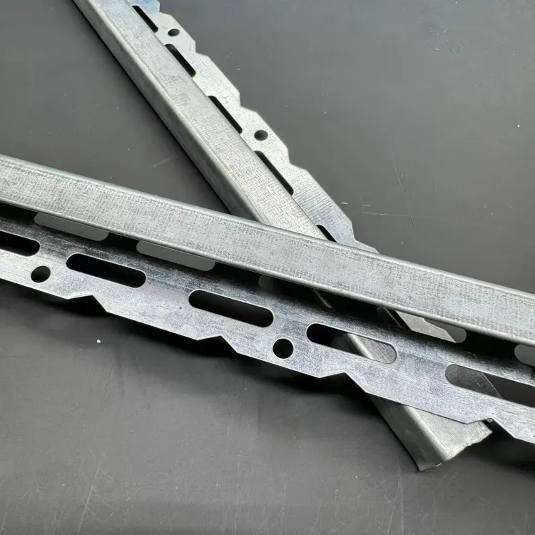 U-shaped Brushed Profile with Two Perforated Sides Designed to Finish Edges of Partition Walls