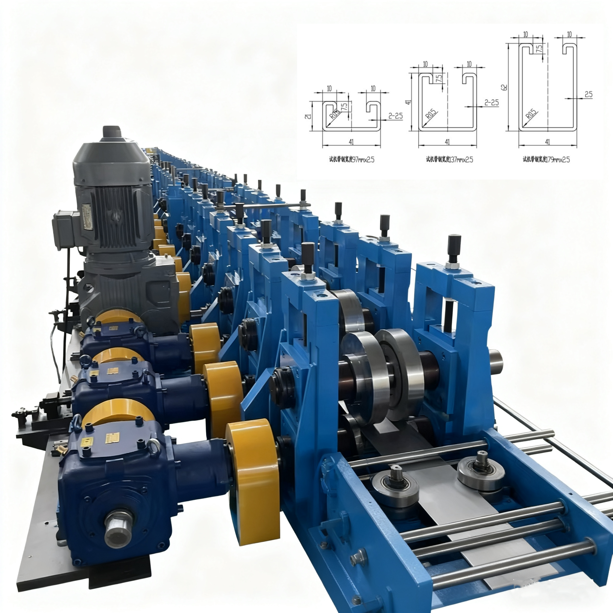 41x21 41x41 41x62 Solar Strut Channel Roll Forming Machine Solar Strut C Profile Roll Former