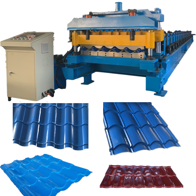 Metal Roof Tile Sheet Roll Forming Machine Full Automatic PLC Siemens Motor Gear Bearing Roofing Glazed Tile Making Machinery
