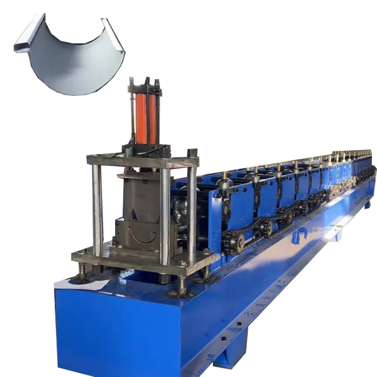 Round Roof Gutter Roll Forming Machine Water Gutter Machine Price Rain Gutter Making Machine ZTRFM-G01+9kw
