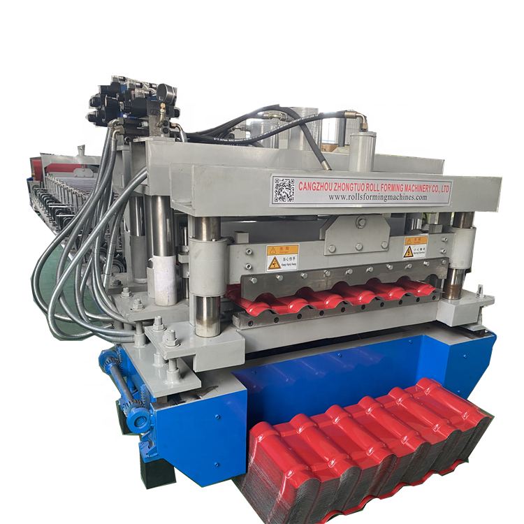 New Design Muti Usage Full Automatic Filmed Metal Coil and PPGI Both Supported Step Tile Glazed Roof Sheet Rolling Machine