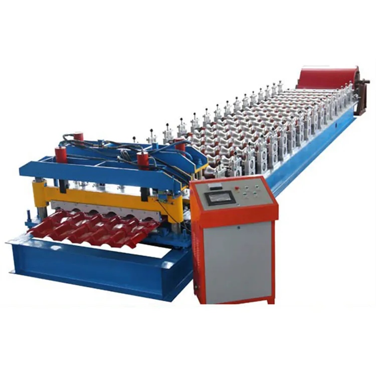 Glazed Color Coated Steel Roof Tile Making Machine, Auto Glazed Tiles Cold Steel Sheet Roofing Machine corrugated sheet metal roof making machine+5.5 kw