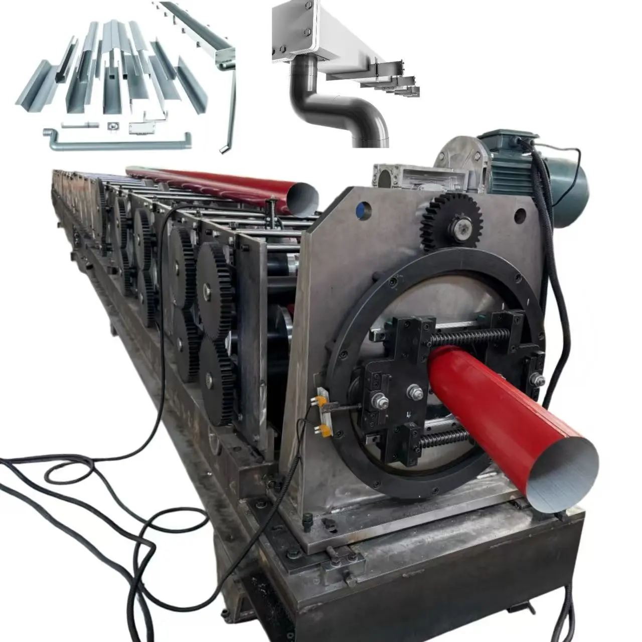 Automatic Metal Colored Steel Round Downspout Round Pipe Roll Forming Machine