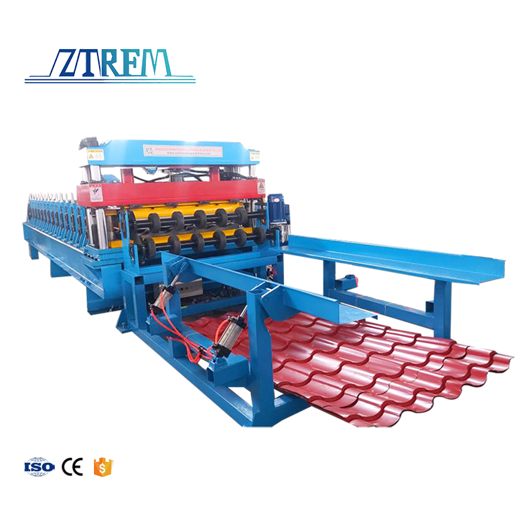 ZTRFM Full Automatic New Design of Lace Shearing and Molding Cutting Glazed Tile Rolling Forming Machine