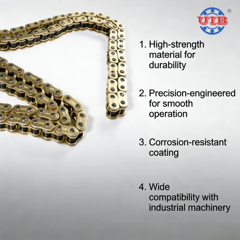 High Quality Motorcycle Spare Parts Oil Seal Chain - 520H Quiet-Upgraded Gold Motorcycle Engine Chain